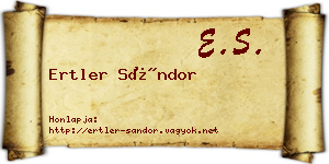 Ertler Sándor névjegykártya